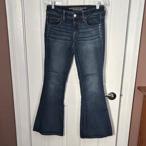 American Eagle Outfitters Dark Blue Wide Leg Jeans